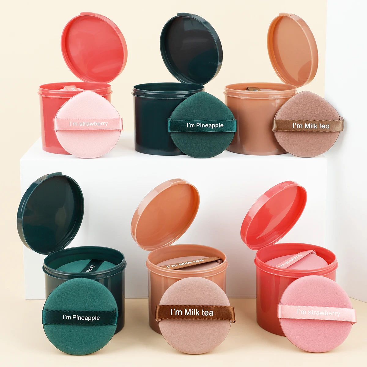 CushionBlend 6X™ – Herbruikbare Air-Cushion Make-up Sponsjes (Nat & Droog) met Opbergdoos